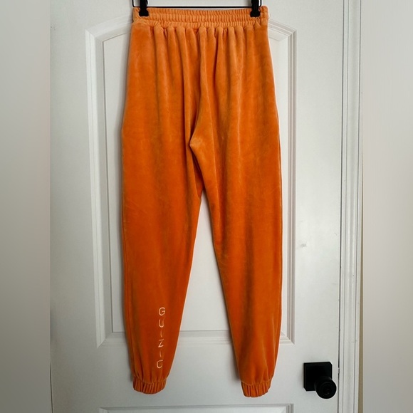 Danielle Guizio ‘Guizio PT2’ Velour Joggers in Orange - Picture 8 of 11